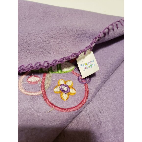Stephen Joseph Blanket Purple Butterfly Baby Girl light fleece - Picture 3 of 5